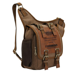 KAUKKO FH03 Retro Style Men Canvas Crossbody Bag Messenger Bag Outdoors Hiking Camping Bag, Size: 26 x 21 x 9 cm