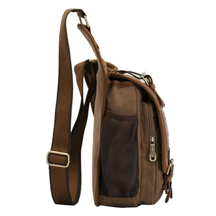 KAUKKO FH03 Retro Style Men Canvas Crossbody Bag Messenger Bag Outdoors Hiking Camping Bag, Size: 26 x 21 x 9 cm