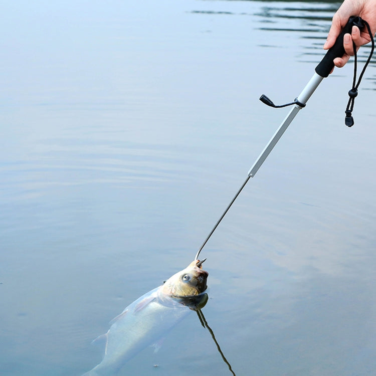 95cm Professional Extendable Fishing Spear Hook Tackle Fishing Landing Gaff with String, 95cm