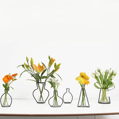 Black Iron Flower Vase Frame Plant Holder, Decorating Indoor Cafe Home, Size: 15cm x 20cm