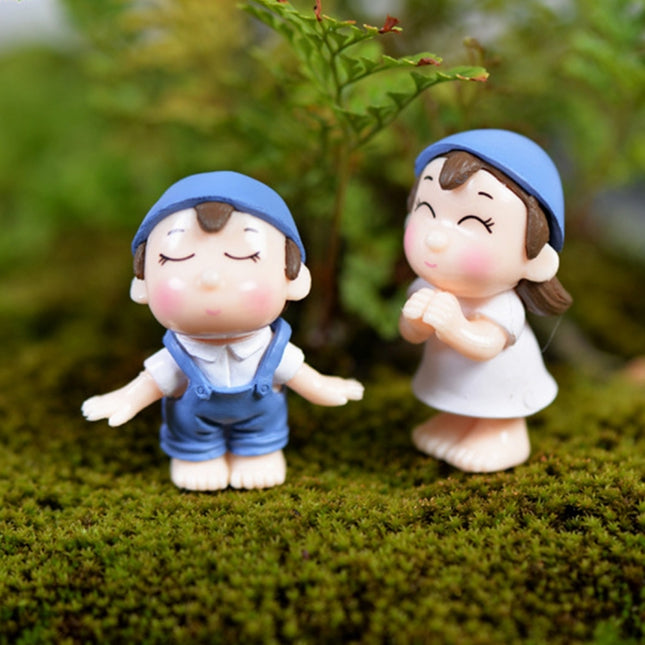 Lovers Smile Garden Dollhouse Decoration Moss Micro Landscape PVC Ornaments