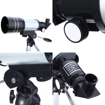 F30070M Portable Professional High Definition High Times Espace Astronomical Telescope Spotting Scope with Tripod(Silver)