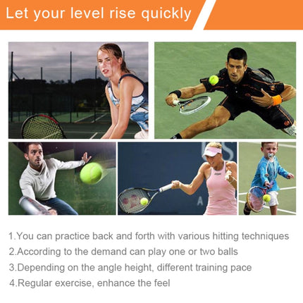 Tennis Trainer Set Rebound Baseboard Self-study Practice Training Tool Equipment Sport Exercise with Ball for Beginner, Random Color Delivery, Tennis Trainer