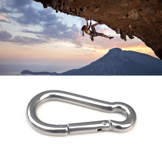 M9 Stainless Steel Carabiner Spring Hook Multi-tool Mountaineering Buckle Lock Camping Hook Rope, Inner Diameter: 8.84mm, M9
