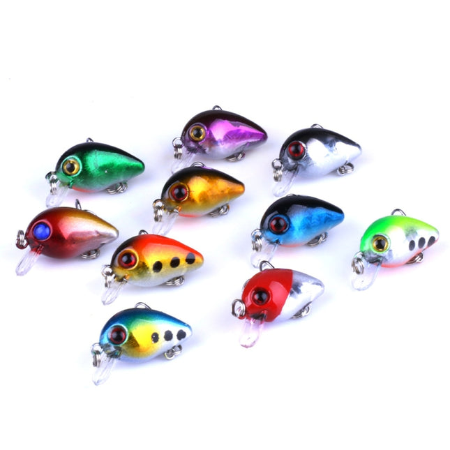 HENGJIA 10 PCS 3cm/1.5g Luya Rock Fishing Lures Bait Bionic Kit with Plastic Box