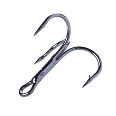 HENGJIA 20 PCS Classic Black High Carbon Steel Fishing Three-jaw Treble Hooks, 8# FH022