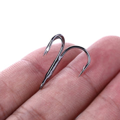 HENGJIA 20 PCS Classic Black High Carbon Steel Fishing Three-jaw Treble Hooks, 8# FH022
