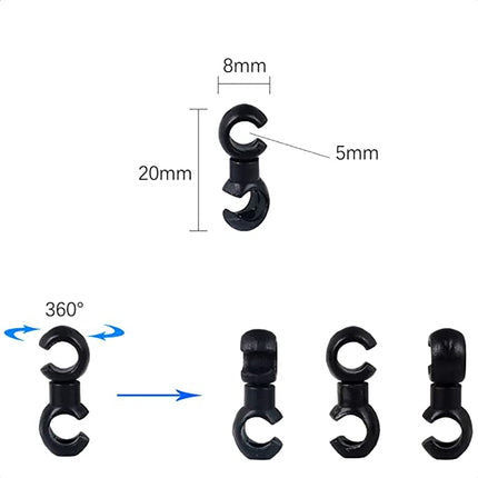 20 PCS ZTTO Bicycle MTB Brake Cable S Style Clips, Random Color Delivery, ZTTO S Bicycle Style Clips