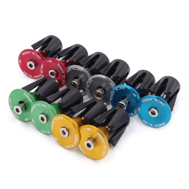 2 PCS Bicycle Bike Aluminum Handlebar End Plugs, 17mm Yellow, 17mm Red, 17mm Blue, 17mm Grey, 17mm Green