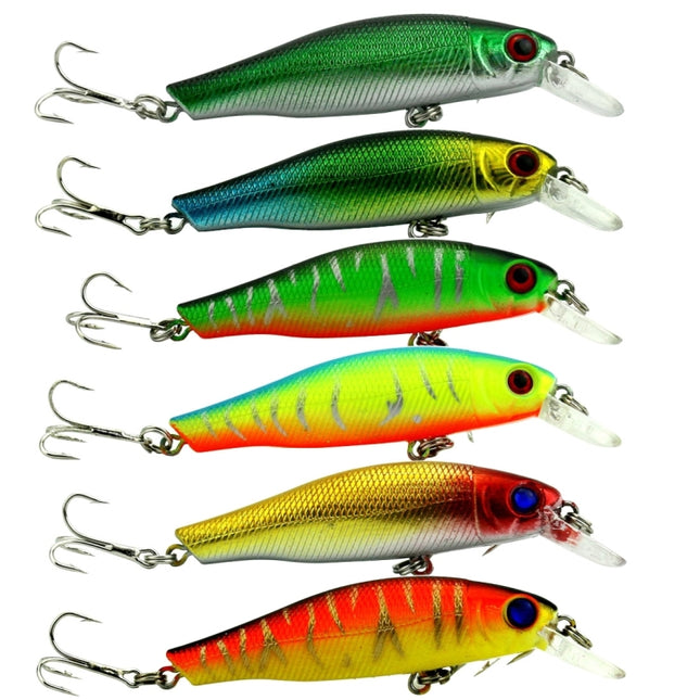 HENGJIA 6 PCS 8.5cm 8.9g Minnow Plastic Hard Baits Fishing Lures Set Fishing Tackle Baits