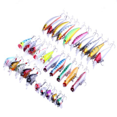 HENGJIA HENG JIA-SETL30 30 PCS Minnow Fishing Lure Set 6 Models Fishing Tackle Plastic Hard Bait, 30 PCS