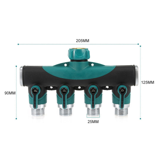 4 In 1 Multi-function Garden Water Sprinklers Lawn Irrigation Valve Water Dividing Controller Water Pipe Shunt, US Plug, US Plug