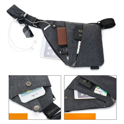 Multi-Function Portable Anti-theft Polyester Business Chest Bag Outdoor Sports Shoulder Bag for Men , Right Shoulder