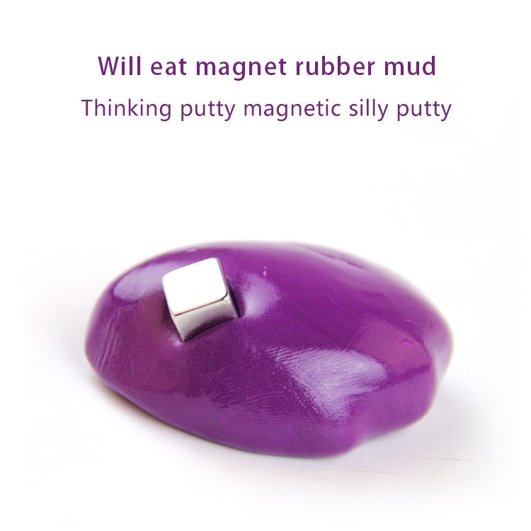 DIY Plasticine Slime Magnetic Rubber Mud Stress Reducer Anti-Anxiety Bouncing Putty Magic Clay Education Toy for Kids and Adults, Small Iron Box Size: 6x2.5cm