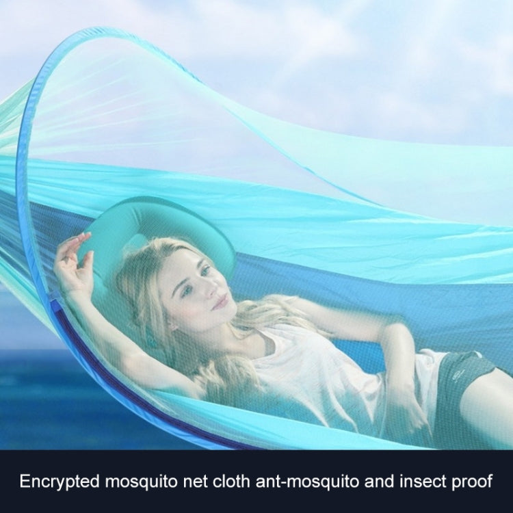 Portable Outdoor Camping Full-automatic Nylon Parachute Hammock with Mosquito Nets, Size : 250 x 120cm, 250x120cm Orange, 250x120cm Blue, 250x120cm Green, 250x120cm Pink Blue, 250x120cm Dark Green, 250x120cm Dark Blue, 250x120cm Black������������������...