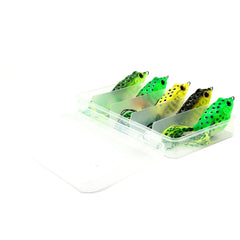 HENGJIA 5 PCS Soft Baits Water-hit Fishing Lures Ray Frog Baits with Plastic Box, Soft Baits Water-hit Fishing