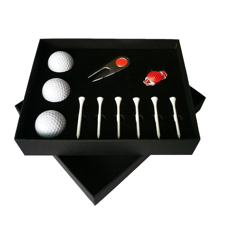 11 in 1 6 Golf Tees + Divot Tool + 3 Golf Balls Gift Box Set, 11 in 1 Red, 11 in 1 Blue