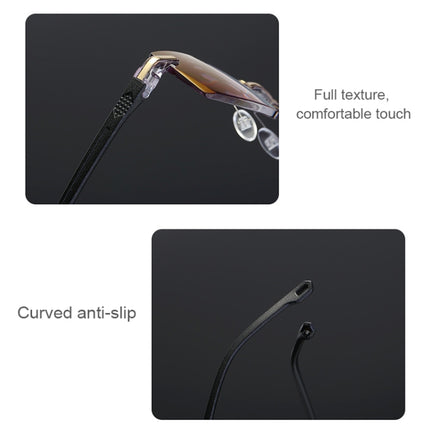 Rimless Anti Blue-ray Blue Film Lenses Presbyopic Glasses, +2.50D, +2.50D