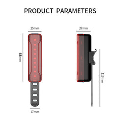 A02 Bicycle Taillight Bicycle Riding Motorcycle Electric Car LED Mountain Bike USB Charging Safety Warning Light (100 Hours, Color Box)