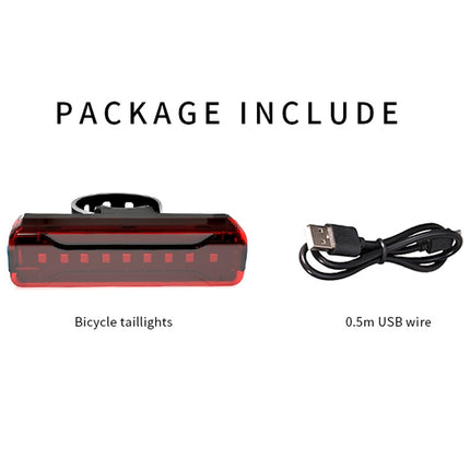 A02 Bicycle Taillight Bicycle Riding Motorcycle Electric Car LED Mountain Bike USB Charging Safety Warning Light (100 Hours, Color Box)