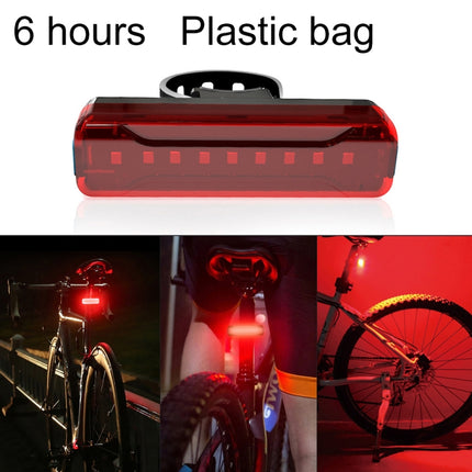 A02 Bicycle Taillight Bicycle Riding Motorcycle Electric Car LED Mountain Bike USB Charging Safety Warning Light (6 Hours, Plastic Bag), 6 Hours,  Plastic Bag