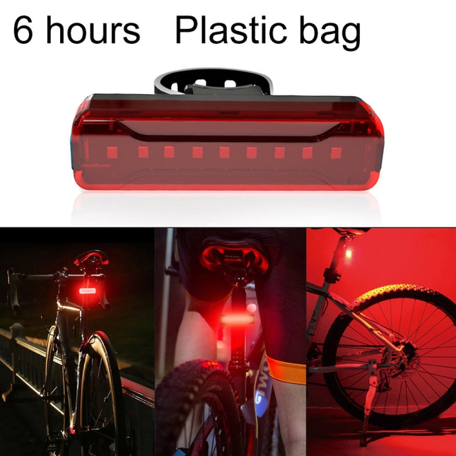 A02 Bicycle Taillight Bicycle Riding Motorcycle Electric Car LED Mountain Bike USB Charging Safety Warning Light (6 Hours, Plastic Bag), 6 Hours,  Plastic Bag
