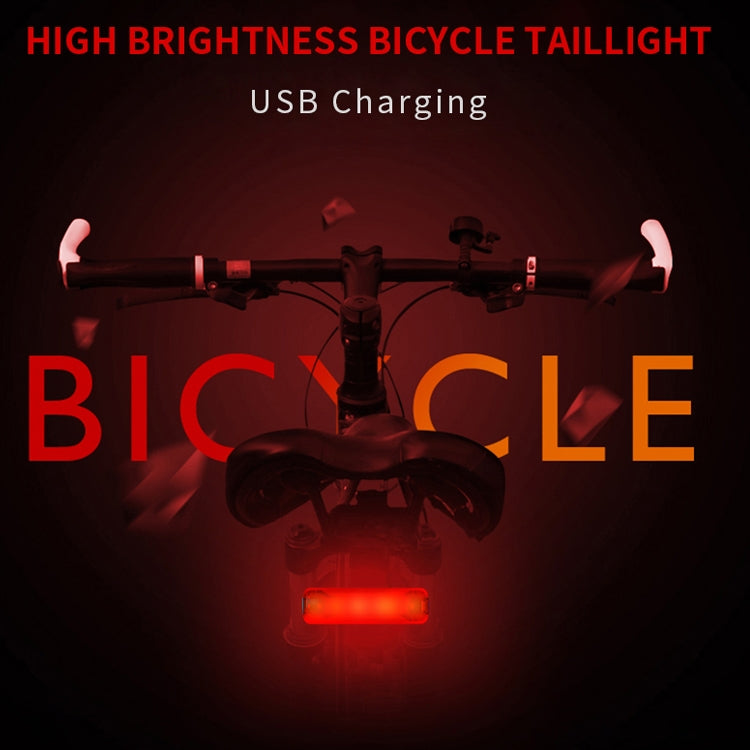 A02 Bicycle Taillight Bicycle Riding Motorcycle Electric Car LED Mountain Bike USB Charging Safety Warning Light (6 Hours, Plastic Bag), 6 Hours,  Plastic Bag