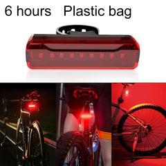 A02 Bicycle Taillight Bicycle Riding Motorcycle Electric Car LED Mountain Bike USB Charging Safety Warning Light (6 Hours, Plastic Bag), 6 Hours,  Plastic Bag