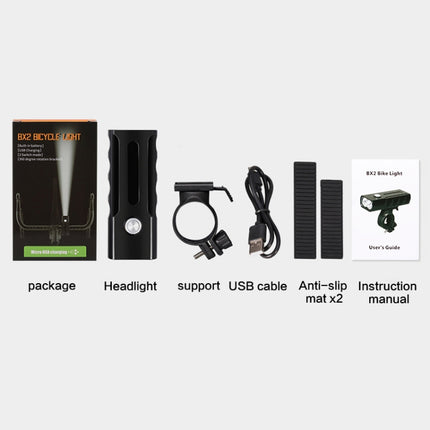 BX2 USB Charging Bicycle Light Front Handlebar Led Light (3 Hours, L2 Lamp Beads), 3 Hours, L2 Lamp Beads