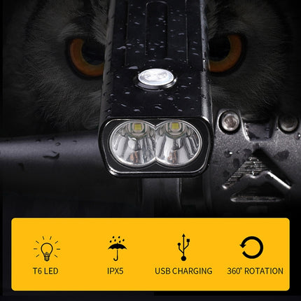 BX2 USB Charging Bicycle Light Front Handlebar Led Light (3 Hours, L2 Lamp Beads), 3 Hours, L2 Lamp Beads
