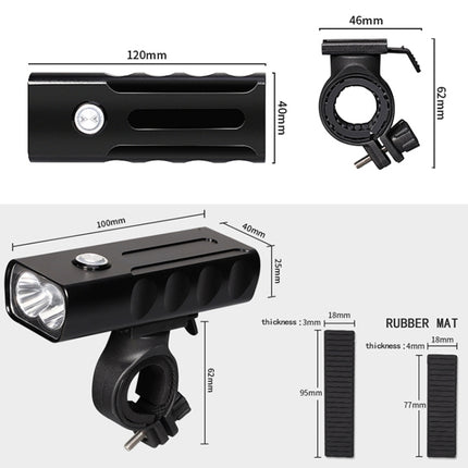 BX2 USB Charging Bicycle Light Front Handlebar Led Light (3 Hours, T6+Gem Lamp), 3 Hours, T6+Gem Lamp