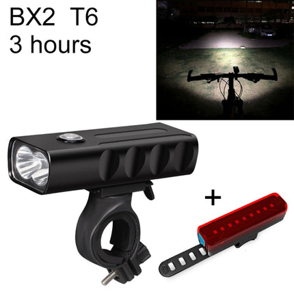 BX2 USB Charging Bicycle Light Front Handlebar Led Light (3 Hours, T6+A02 Lamp), 3 Hours, T6+A02 Lamp