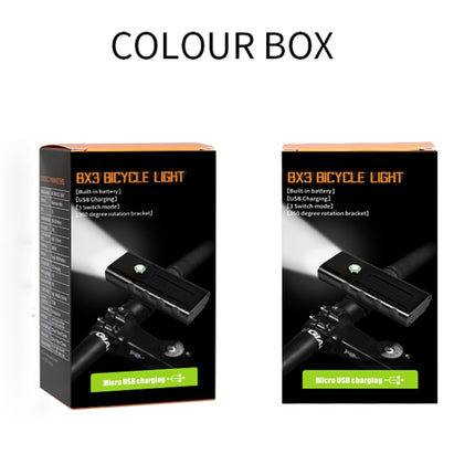 BX2 USB Charging Bicycle Light Front Handlebar Led Light (3 Hours, T6+A02 Lamp), 3 Hours, T6+A02 Lamp