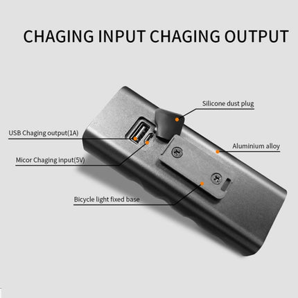 BX3 USB Charging Bicycle Light Front Handlebar Led Light (10 Hours, T6+A02 Lamp)