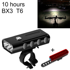 BX3 USB Charging Bicycle Light Front Handlebar Led Light (10 Hours, T6+A02 Lamp), 10 Hours, T6+A02 Lamp