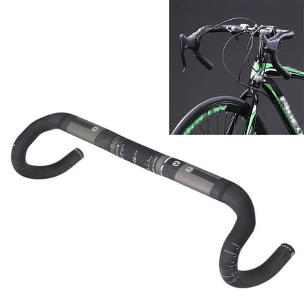 TOSEEK Full Carbon Fiber Road Bike Bent Handlebar Groove Outside Line Handle, Size: 440mm (UD Black), 440mm