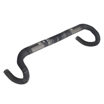 TOSEEK Full Carbon Fiber Road Bike Bent Handlebar Groove Outside Line Handle, Size: 440mm (UD Black), 440mm