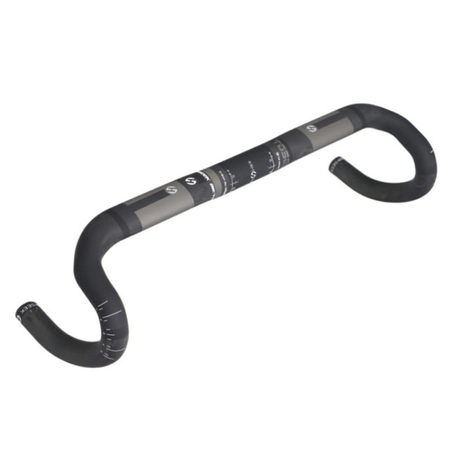 TOSEEK Full Carbon Fiber Road Bike Bent Handlebar Groove Outside Line Handle, Size: 440mm (UD Black), 440mm