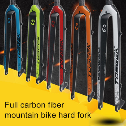 TOSEEK Ultra Light 26 Inch 385mm Mountain Bike Full Carbon Front Fork Straight Tube Disc Brake, 26 Inch 385mm