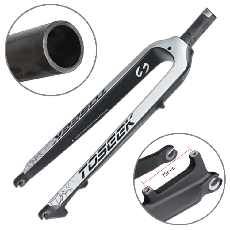 TOSEEK Ultra Light 27.5 Inch 405mm Mountain Bike Full Carbon Front Fork Straight Head Tube Disc Brake, 27.5 Inch 405mm