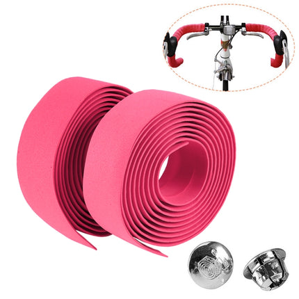 1 Pair Cycling Road Bike Sports Bicycle Cork Handlebar Tape Wrap + 2 Bar Plug, 2m Blue, 2m Red, 2m White, 2m Yellow, 2m Black, 2m Pink, 2m Green