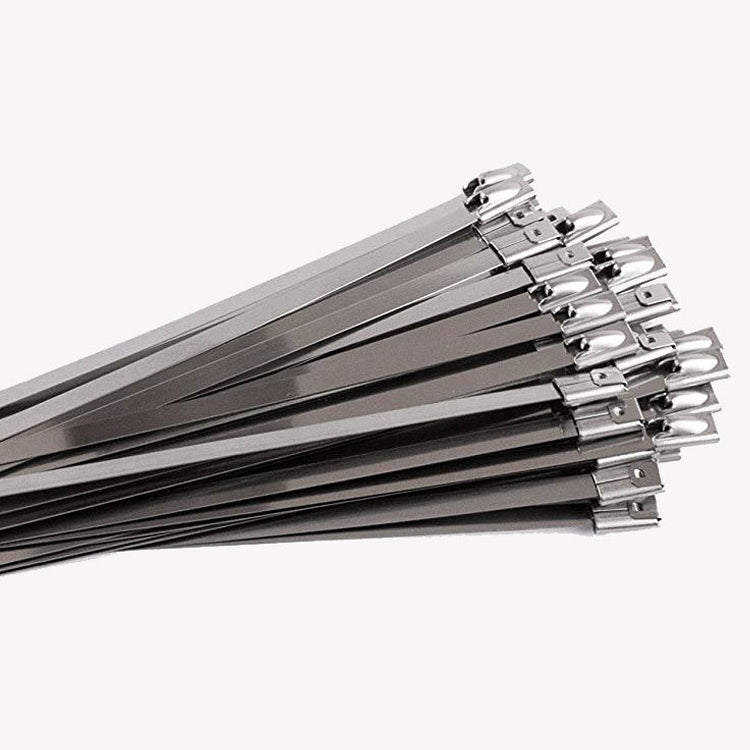 100 PCS 4.6x350mm Stainless Steel Metal Cable Ties Tie Zip Wrap Exhaust Heat Straps Induction Pipe