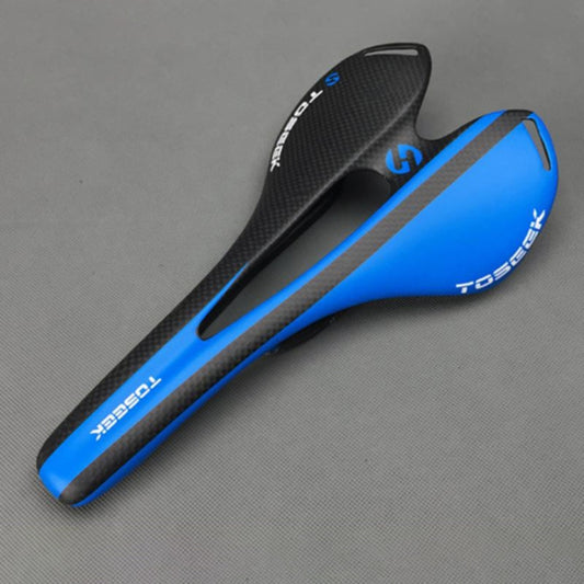 TOSEEK Road Bike Carbon Fiber Seat Bicycle Hollow Seat Saddle, 3K Texture + Extinction, Extinction(Blue), Extinction(White)
