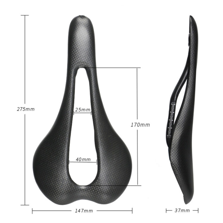 TOSEEK Road Bike Carbon Fiber Seat Bicycle Hollow Seat Saddle, 3K Texture + Extinction, Extinction