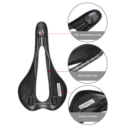 TOSEEK Road Bike Carbon Fiber Seat Bicycle Hollow Seat Saddle, 3K Texture + Extinction