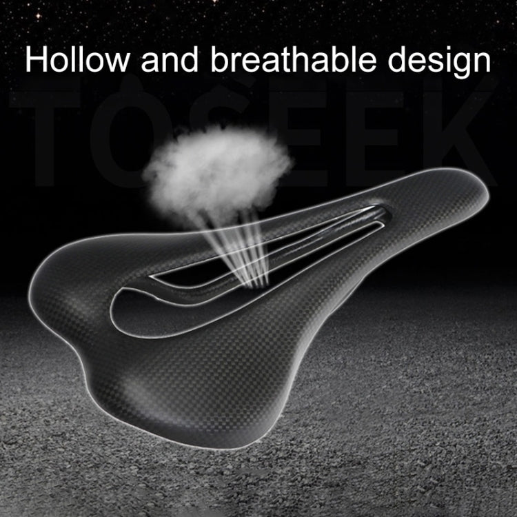 TOSEEK Road Bike Carbon Fiber Seat Bicycle Hollow Seat Saddle, 3K Texture + Extinction, Extinction