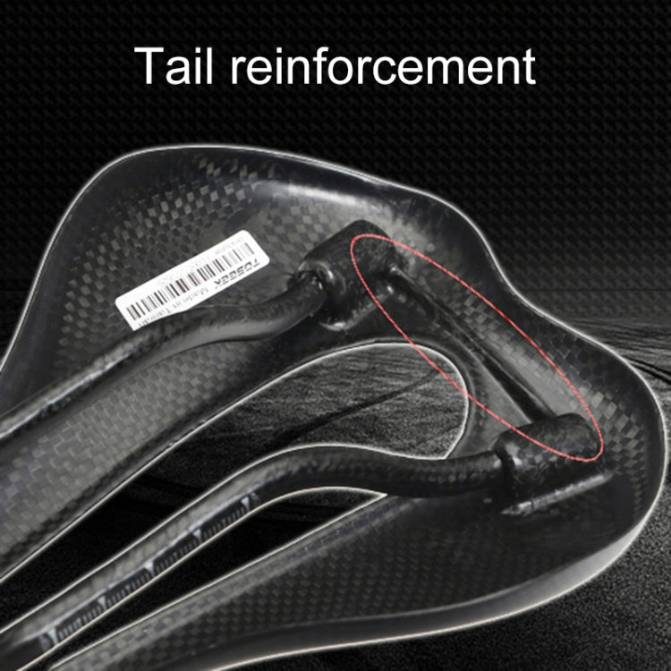 TOSEEK Road Bike Carbon Fiber Seat Bicycle Hollow Seat Saddle, 3K Texture + Extinction, Extinction