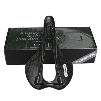 TOSEEK Road Bike Carbon Fiber Seat Bicycle Hollow Seat Saddle, 3K Texture + Extinction