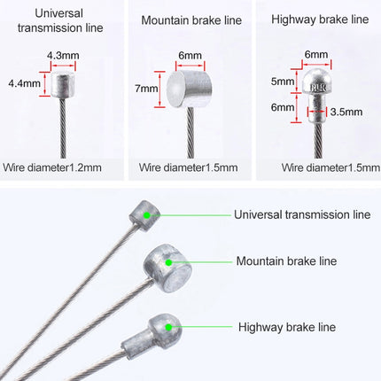 7 in 1 Mushroom Head PVC Brake Cable Tube Set for Road Bike, Road Bike