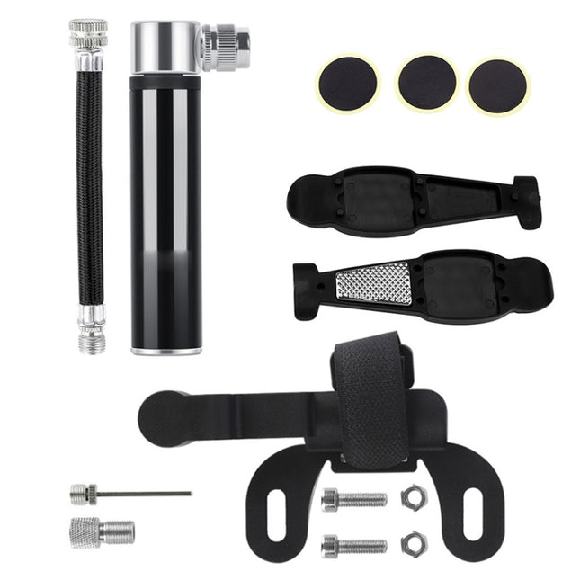Manual Mini Portable Bicycle Aluminum Alloy Pump + Plastic glue-free tire patch + Tire lever, Inflator + Plastic glue-free tire patch + Tire lever Black, Inflator + Plastic glue-free tire patch + Tire lever Red������������������������������������������...